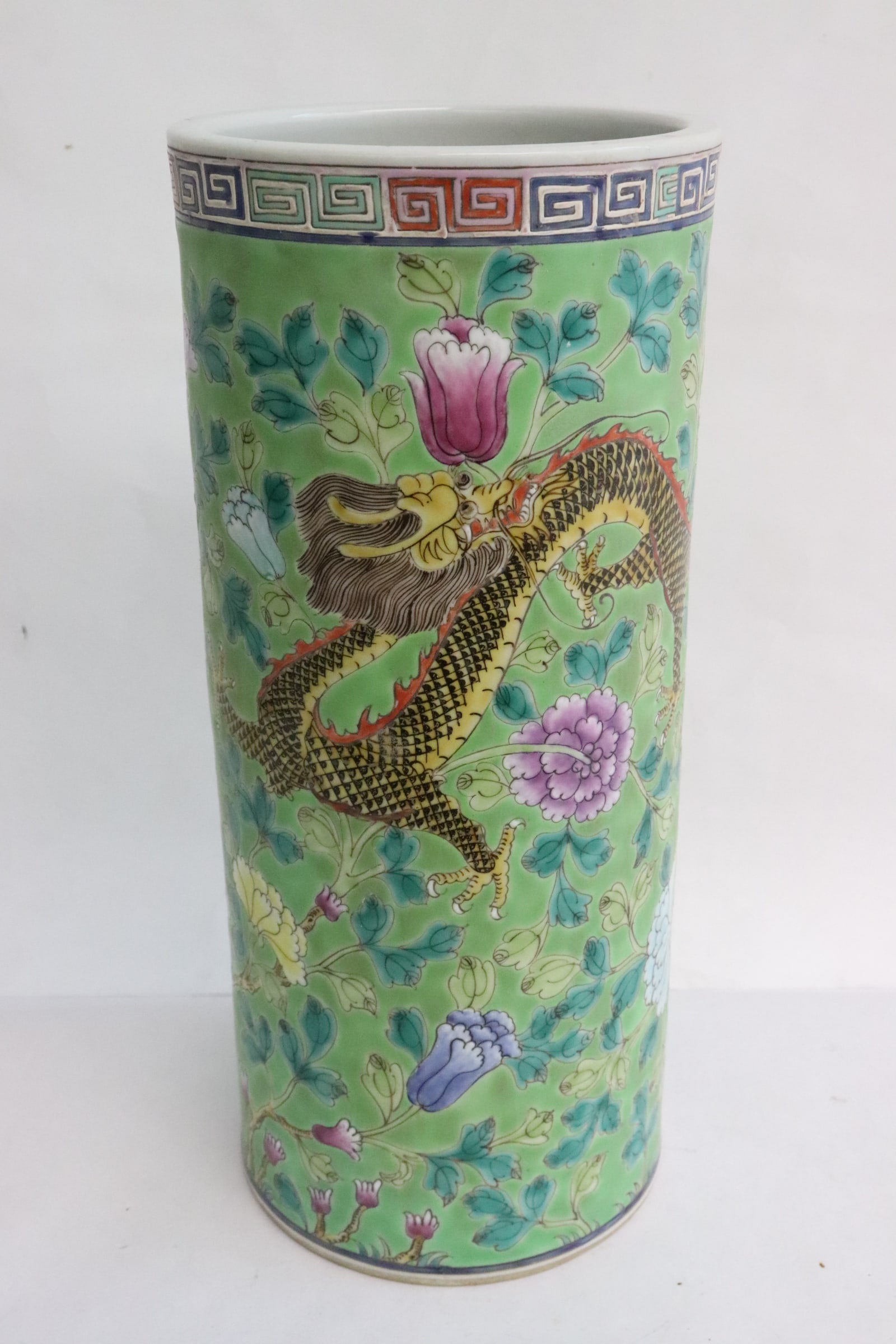 Fine famille rose porcelain incense holder: Fine famille rose porcelain incense holder, 10.85"x4.8"dia