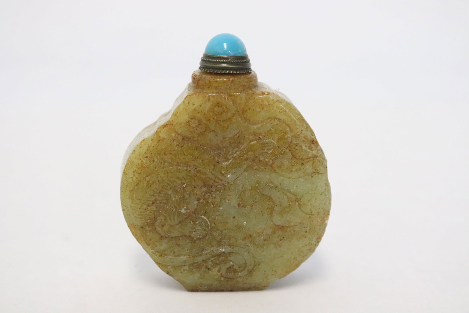 Jade like stone carved snuff bottle (1 of 7)