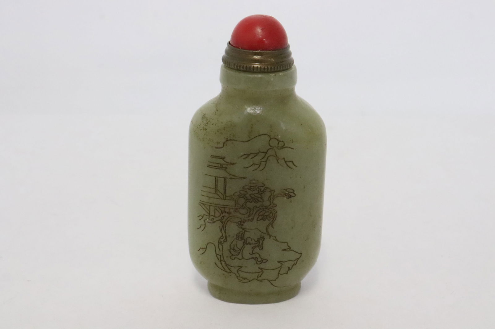 Jade like stone snuff bottle (1 of 6)