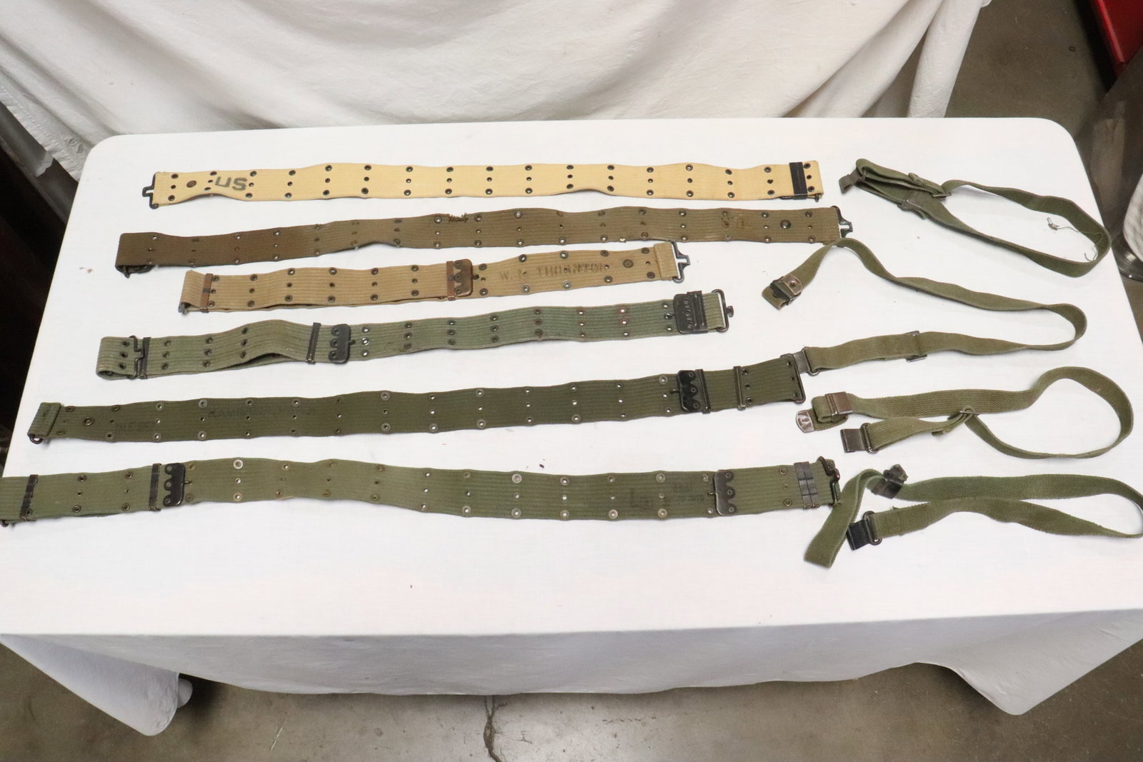 10 US WWII/ post WWII military belts: 10 US WWII/ post WWII military belts