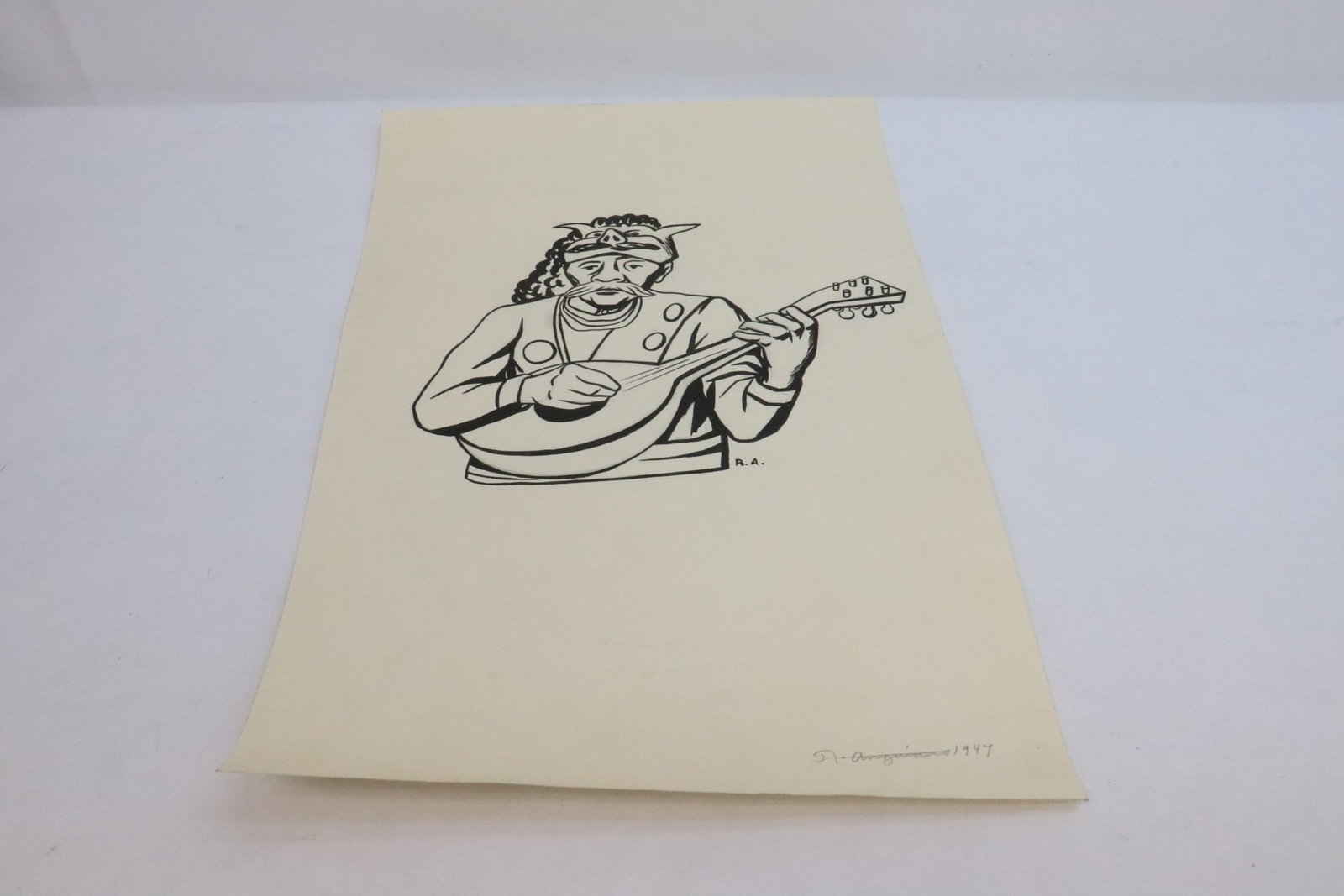 Ink on paper by Raul Anguiano, dated 1947 (1 of 7)