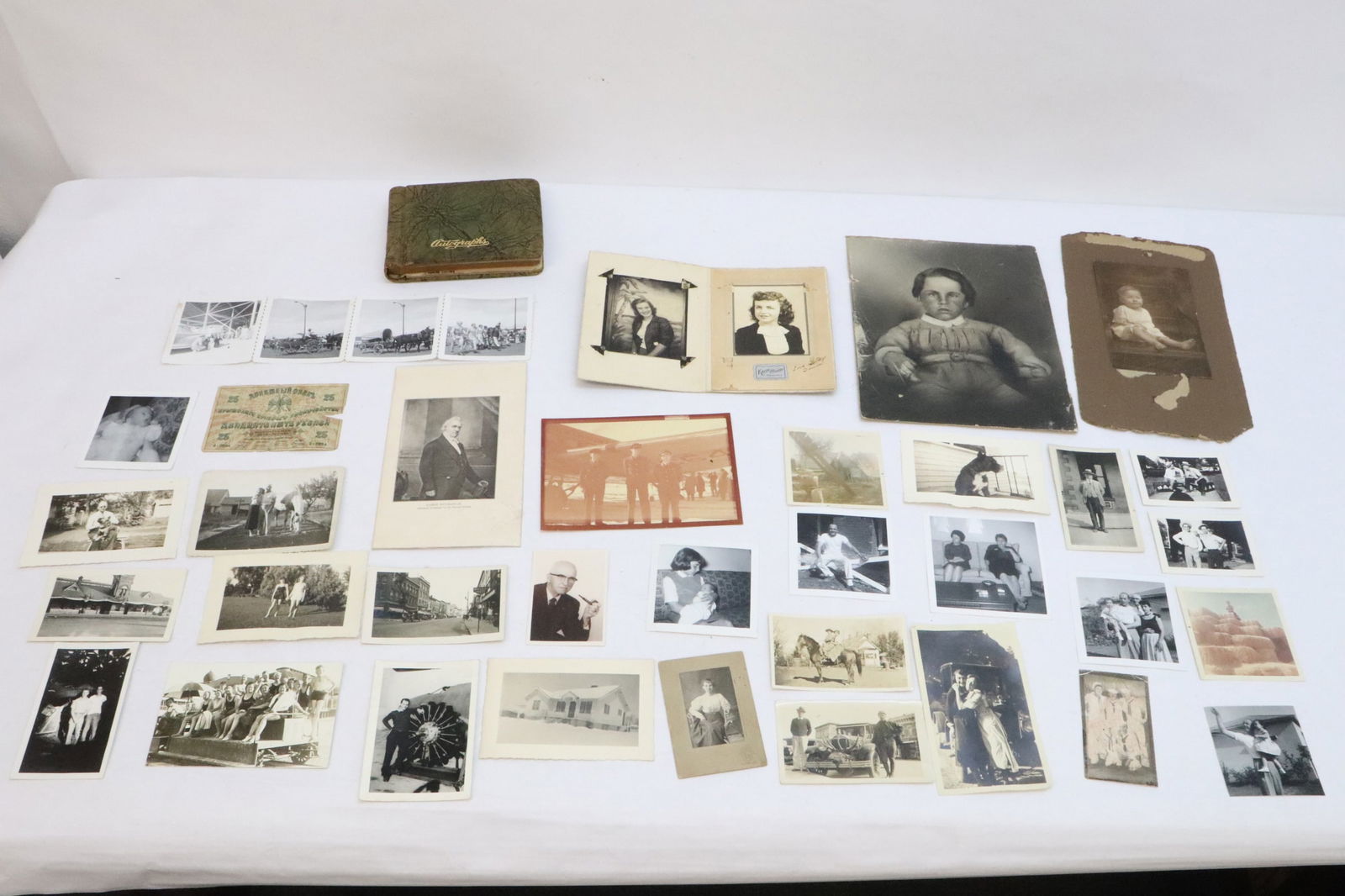 A dated 1946 autograph book & misc. old photos (1 of 9)