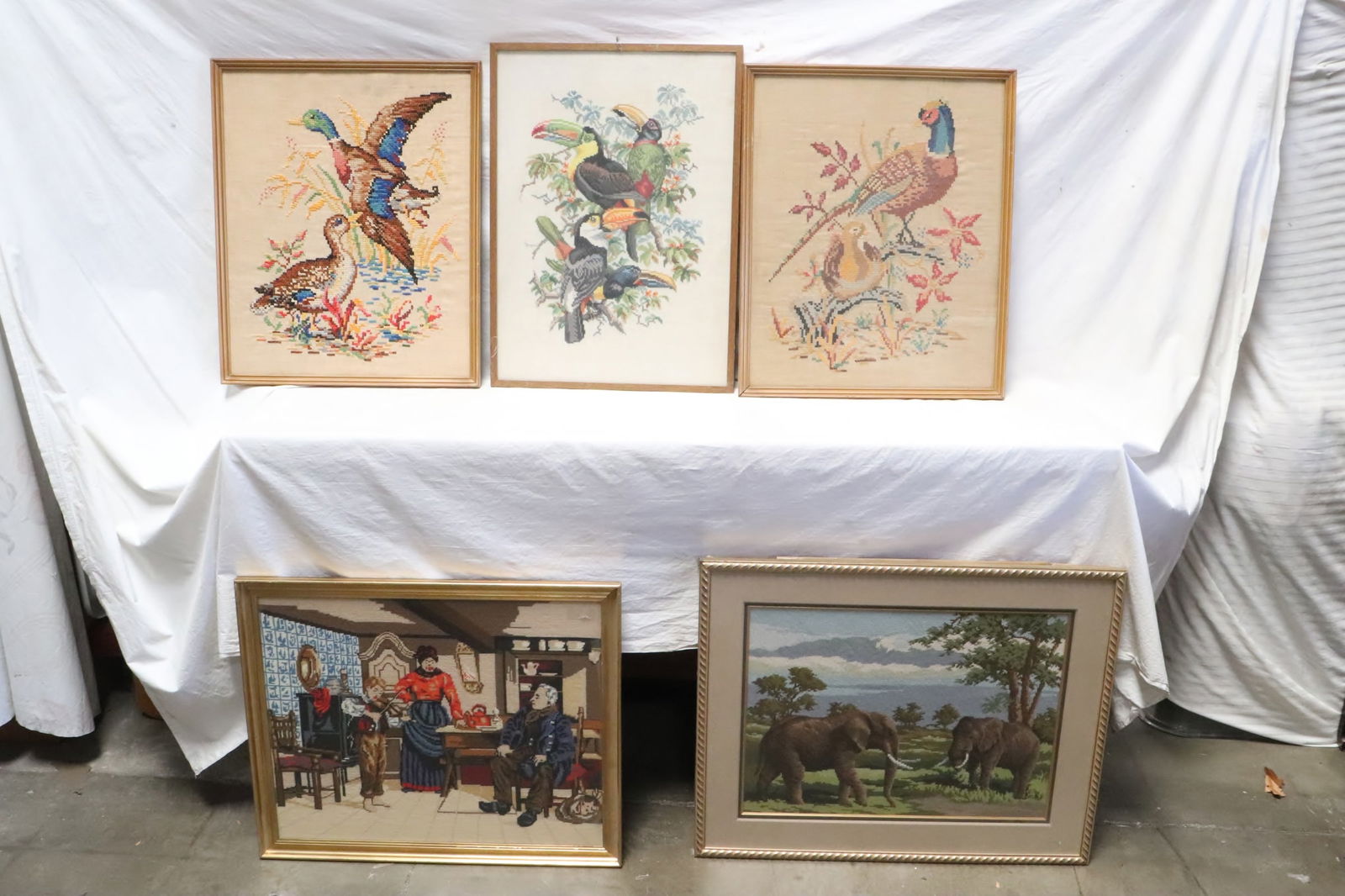 5 framed needlepoint/ cross stitches (1 of 11)