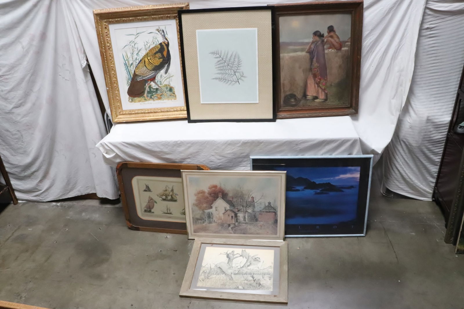 7 pieces; paintings, etchings, posters (1 of 8)