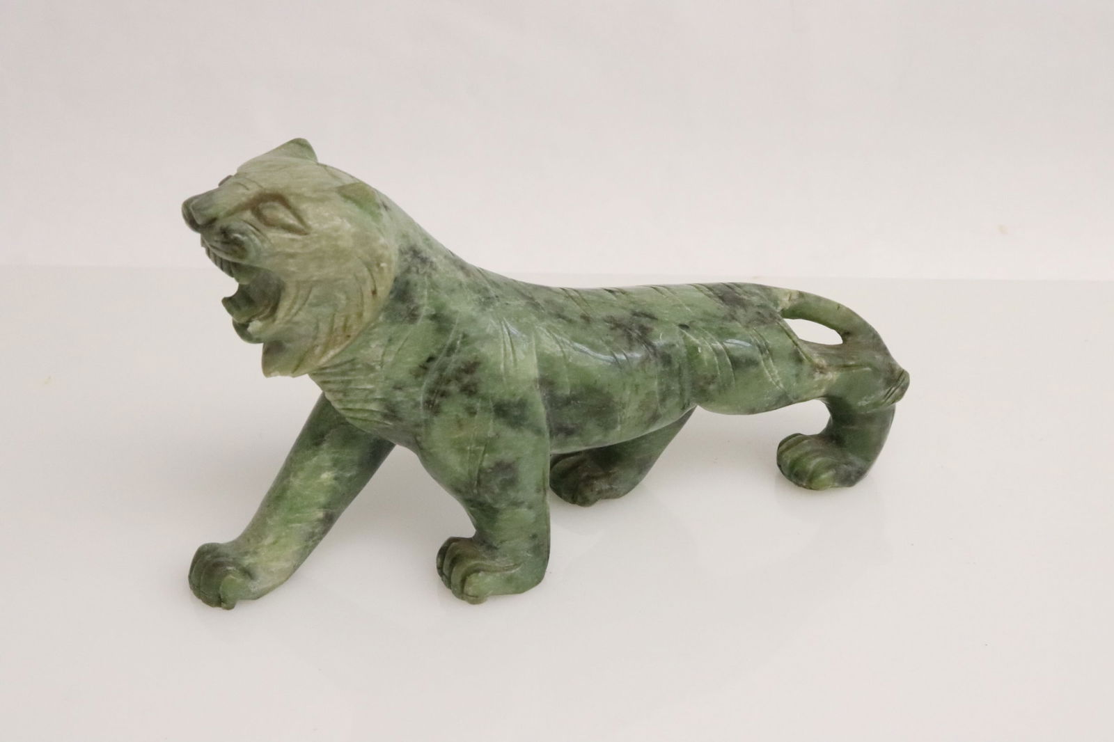 Jade like stone carved tiger (1 of 6)