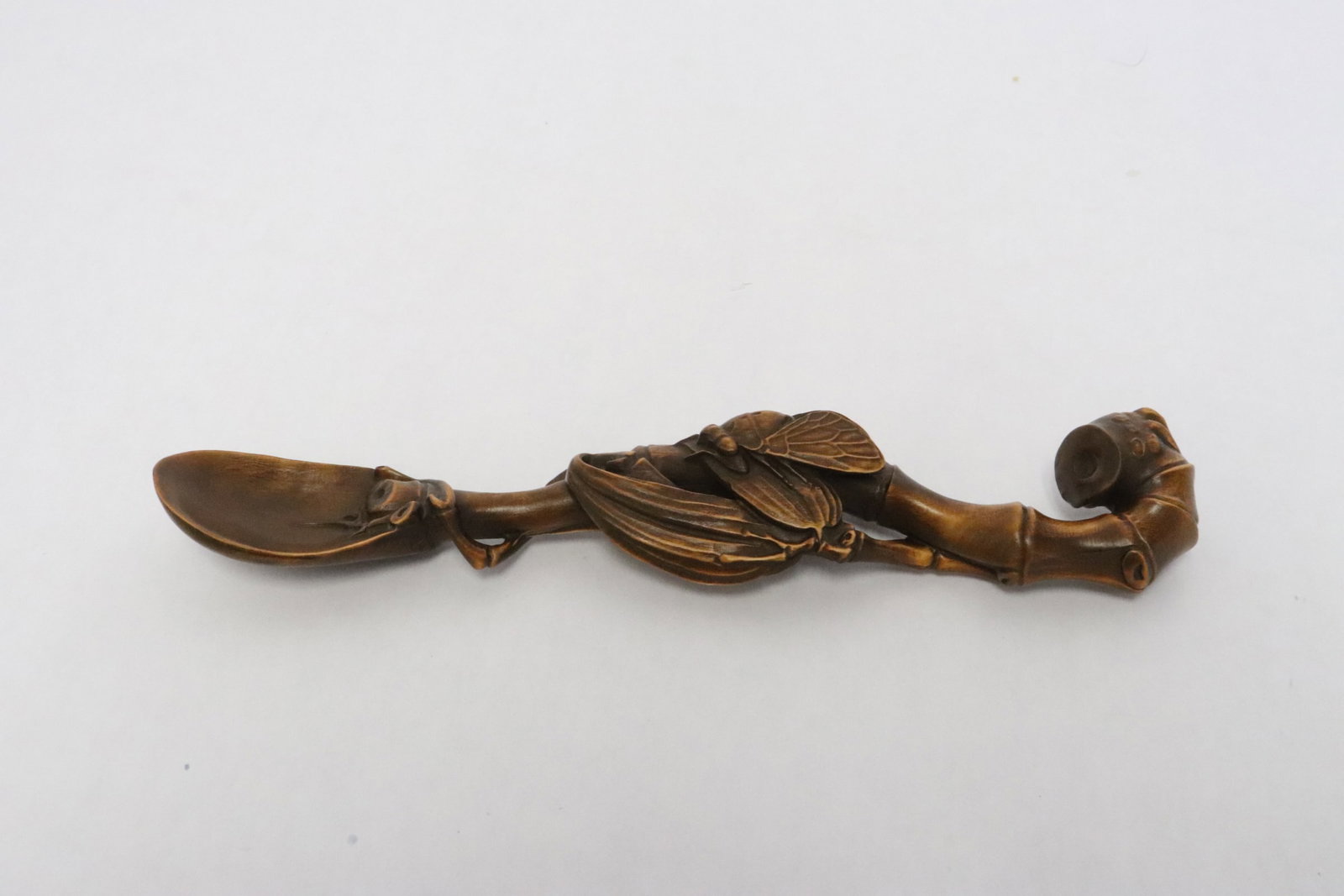 Wood carved ruyi: Wood carved ruyi, 7.75"L