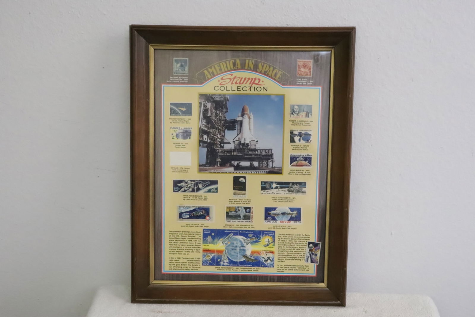 Panel of America space stamp collection (1 of 9)