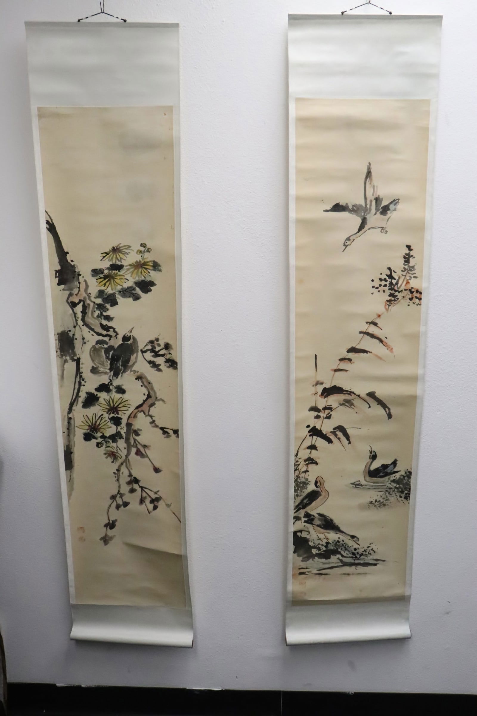 2 Chinese watercolor scrolls (1 of 11)