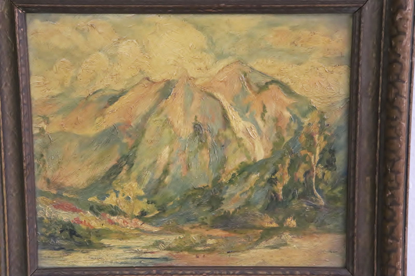 early 20th c impressionist oil painting on board (1 of 7)
