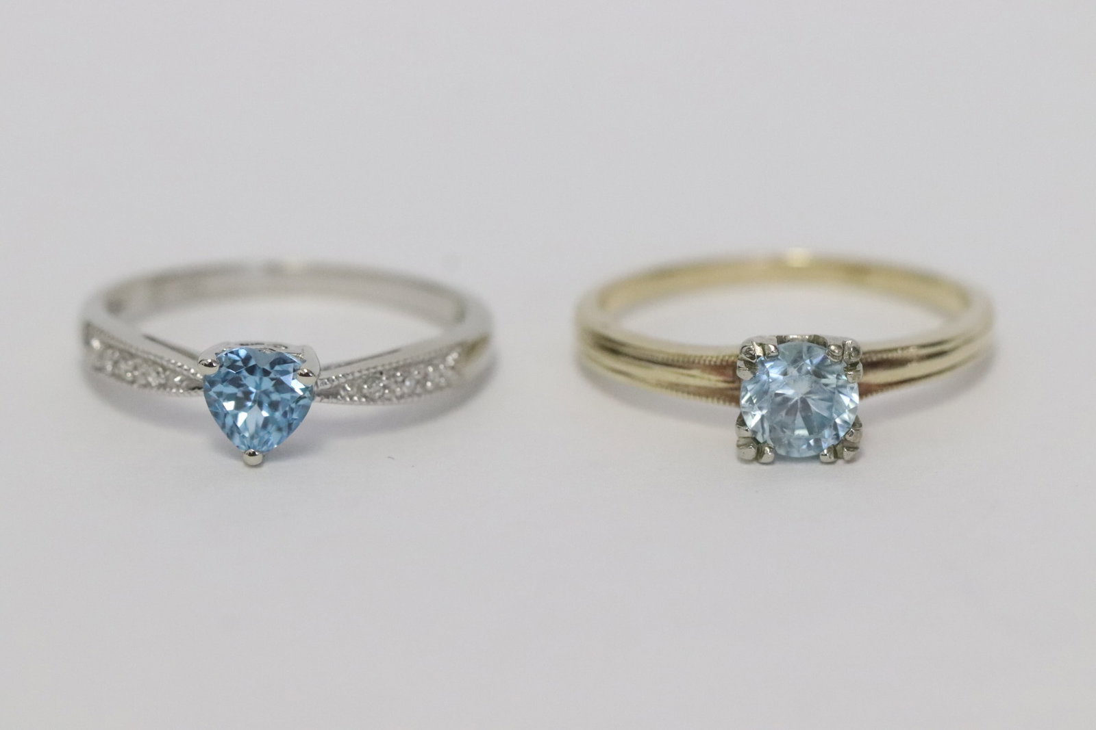 Two 10K W/G rings with blue stones (1 of 10)