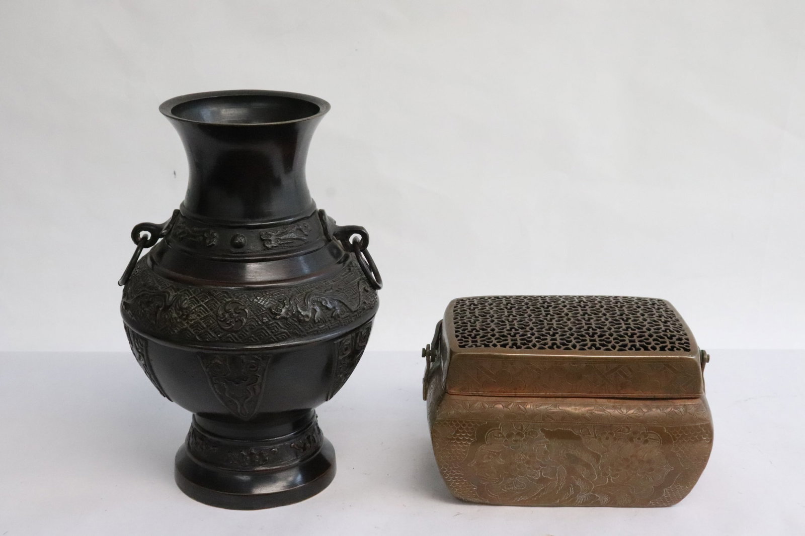a bronze vase, and a copper hand warmer (1 of 9)