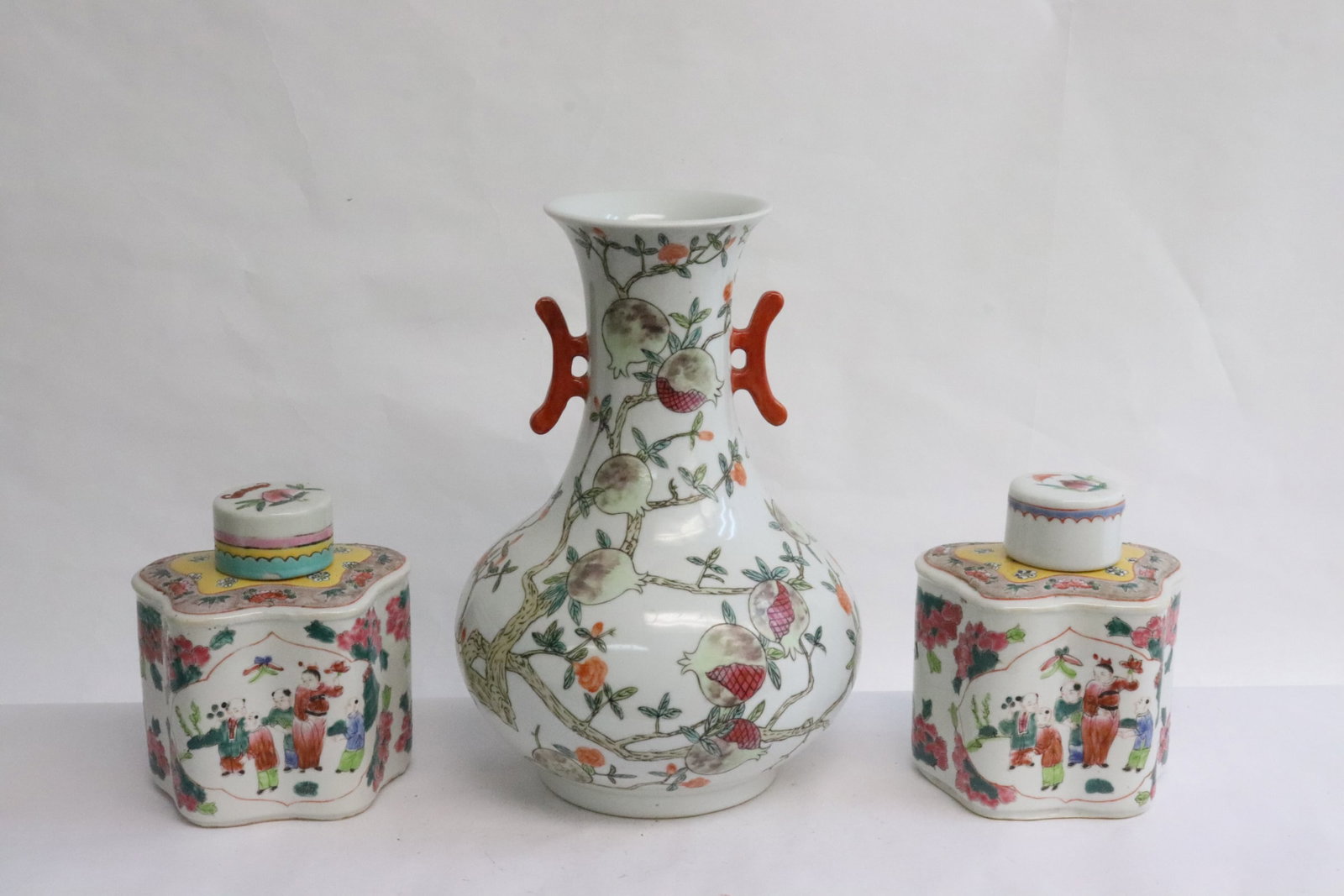 3 famille rose porcelain pieces (1 of 10)