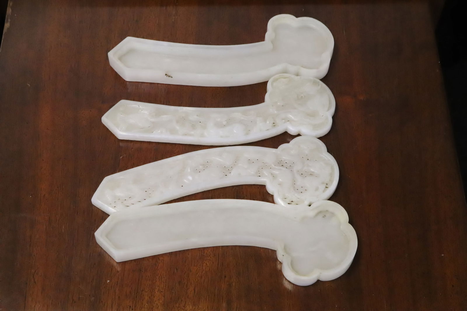 Pair Chinese vintage white jade carved incense box (1 of 11)