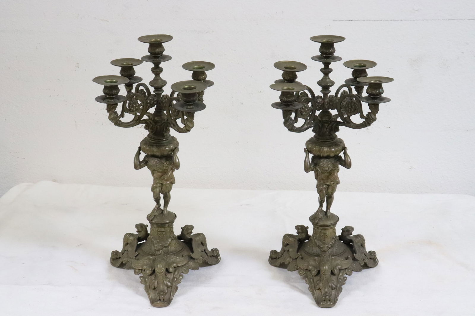 Pair European bronze candelabra (1 of 12)