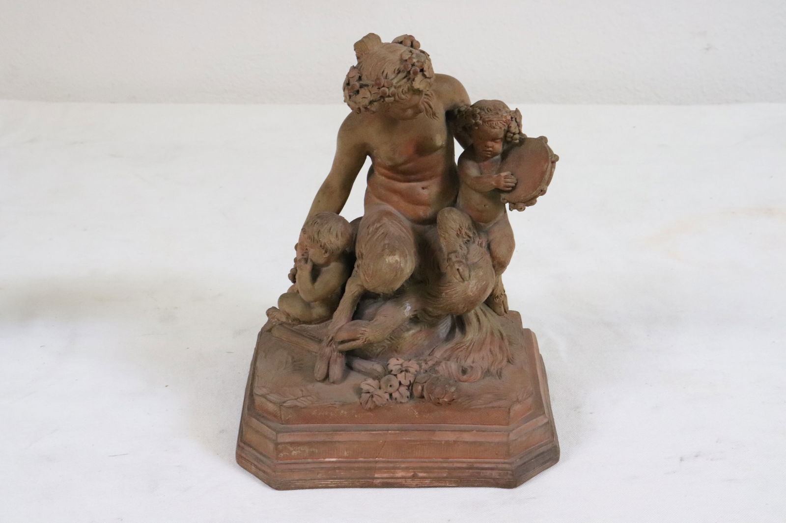 Antique terracotta sculpture, signed Cleodean (1 of 9)