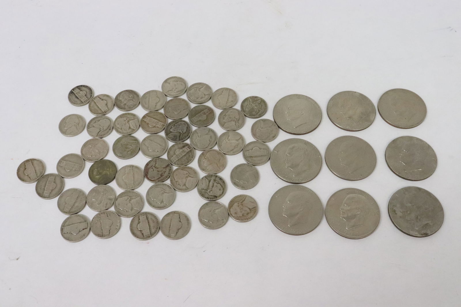 9 Eisenhower dollars, and 42 old nickels (1 of 10)