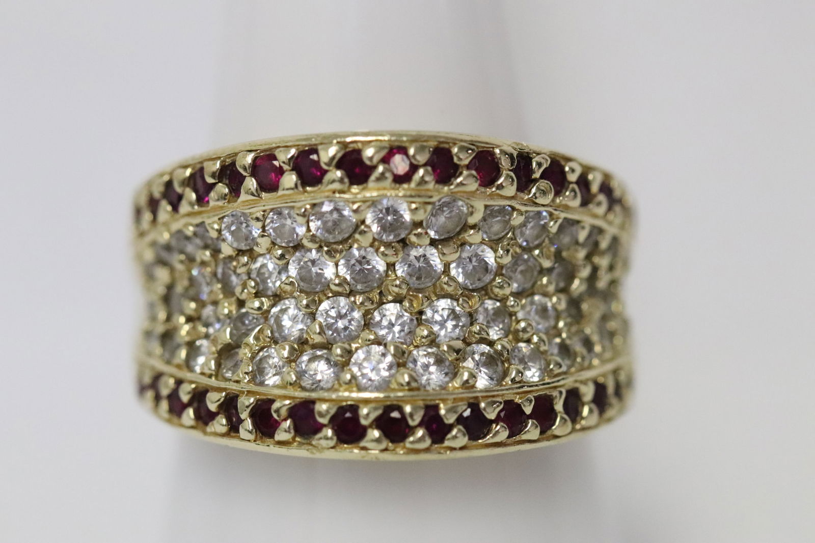 14K Y/G ring with clear stones (1 of 8)