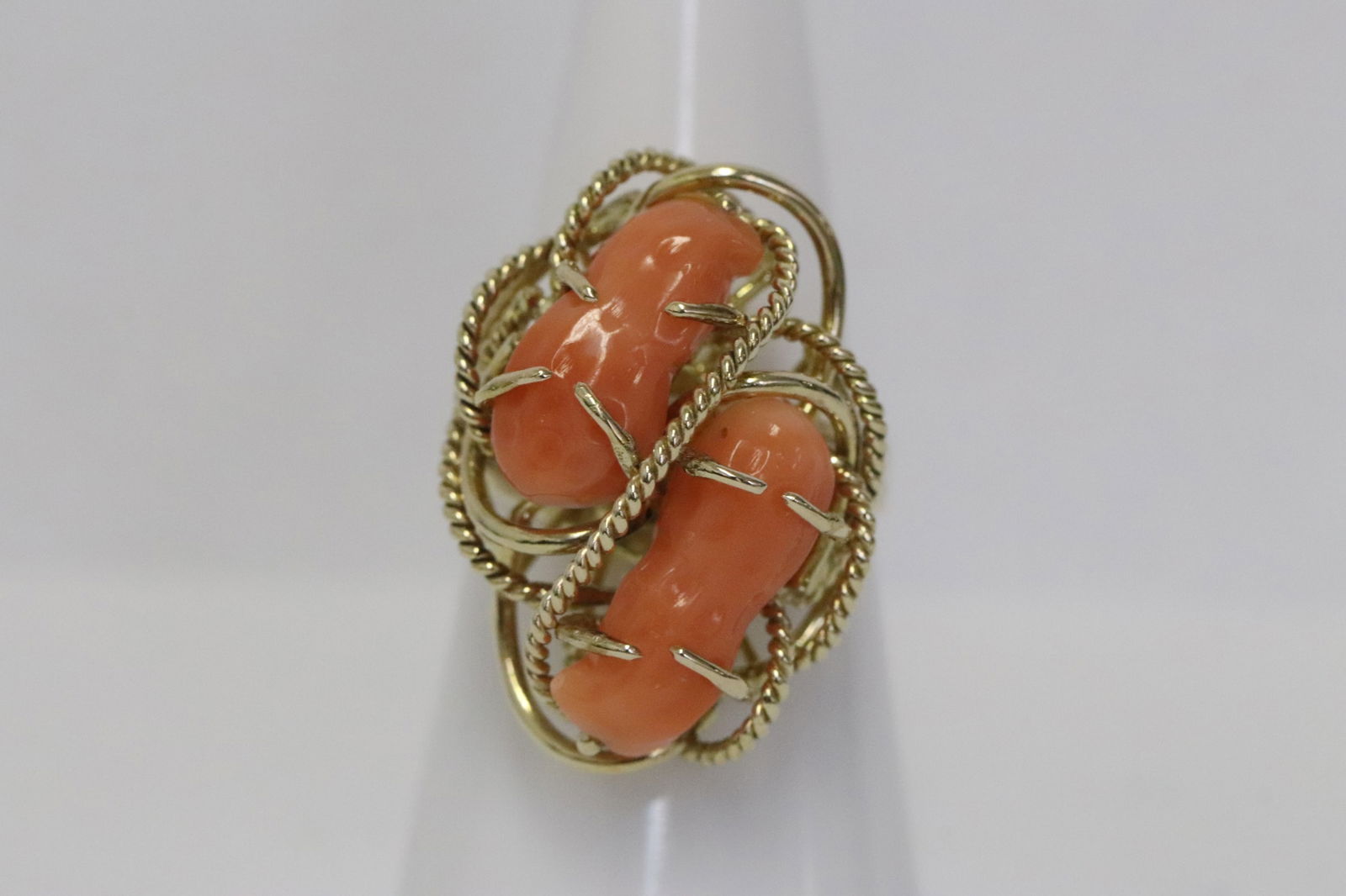 14K Y/G coral ring (1 of 8)