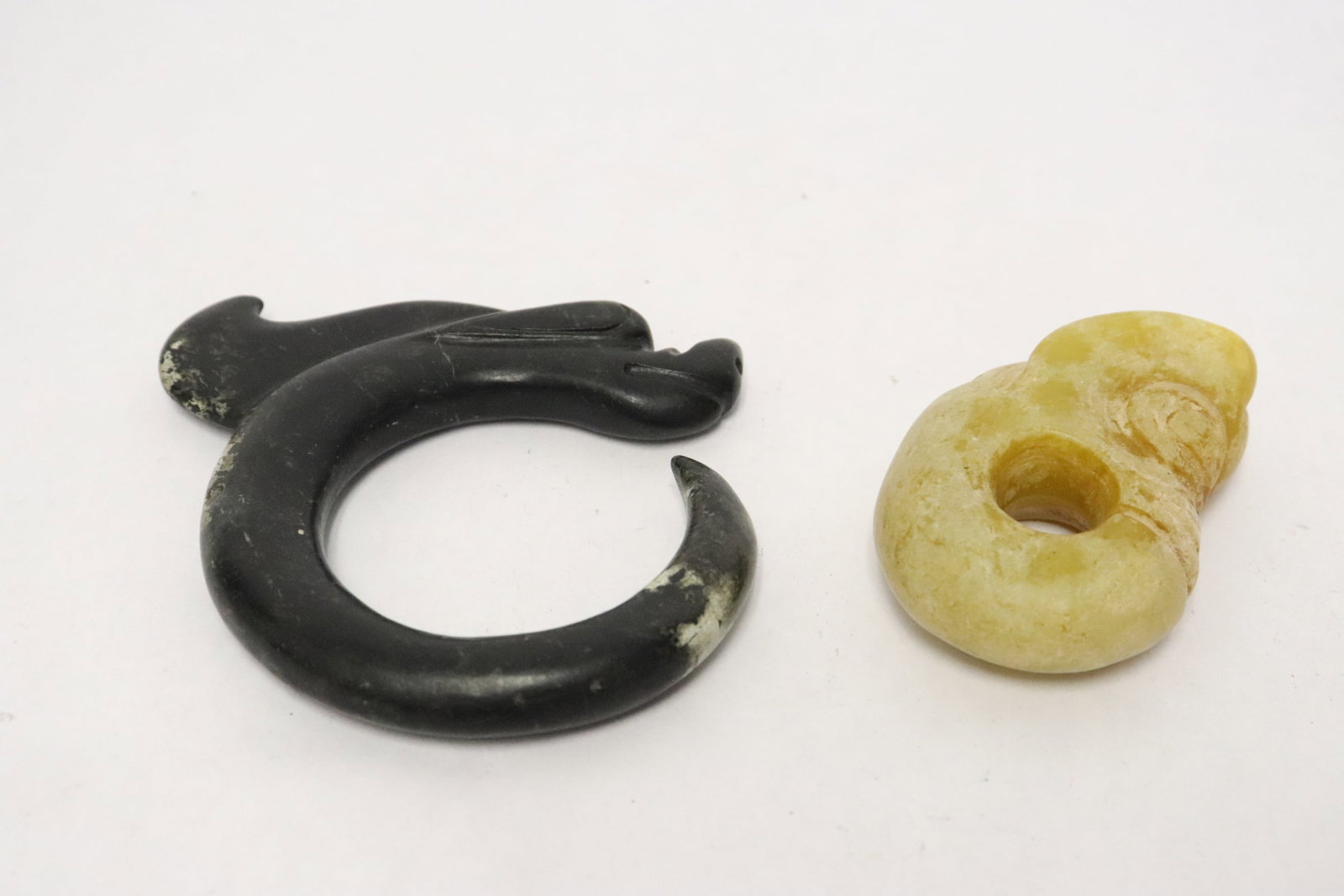 2 jade like stone carved zhulong (1 of 9)