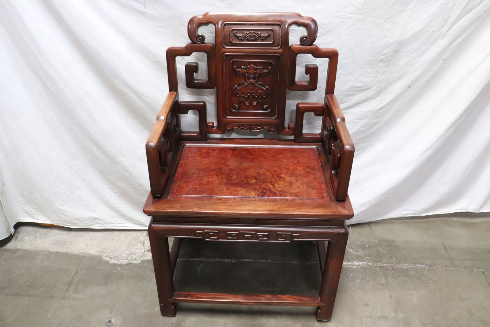 Chinese rosewood armchair (1 of 9)