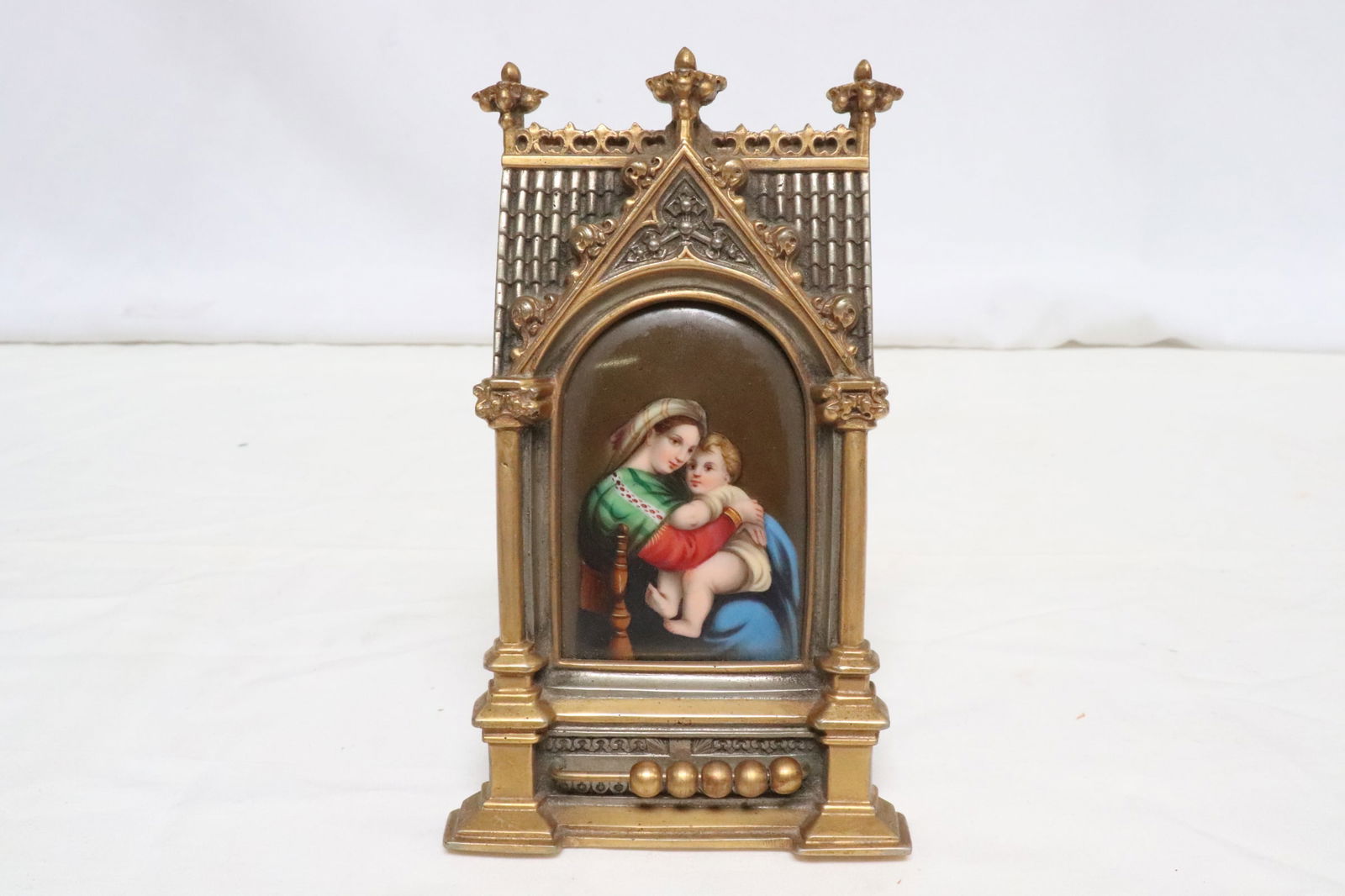 Antique Porcelain panel with bronze frame (1 of 7)