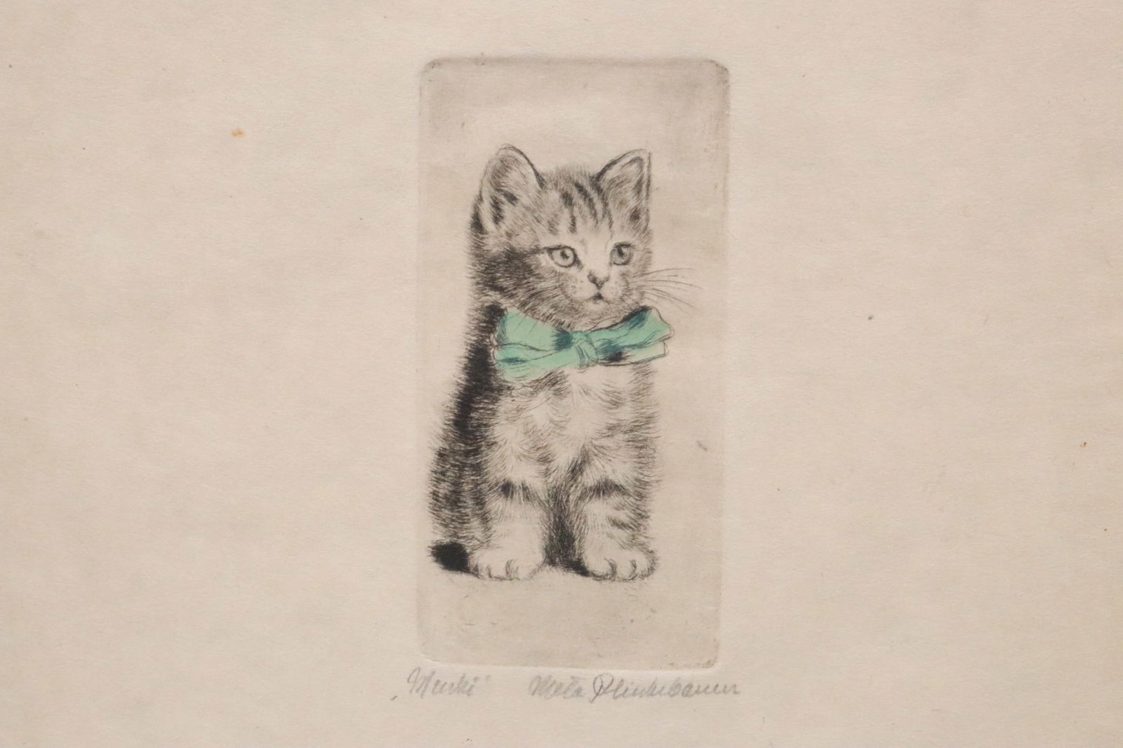 Signed etching by Meta Pluckebaum (1 of 3)