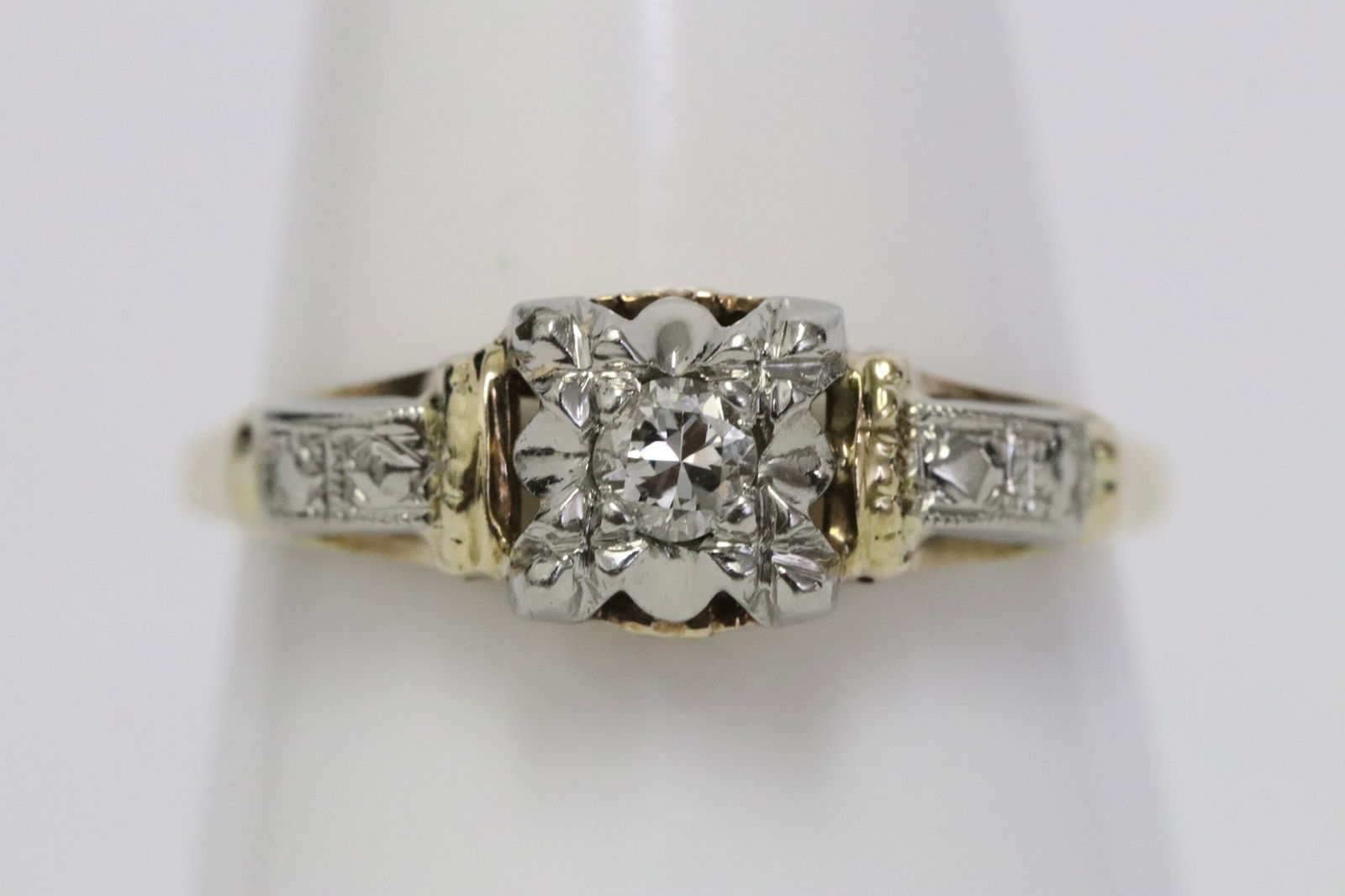 Victorian 14K Y/G diamond ring (1 of 8)