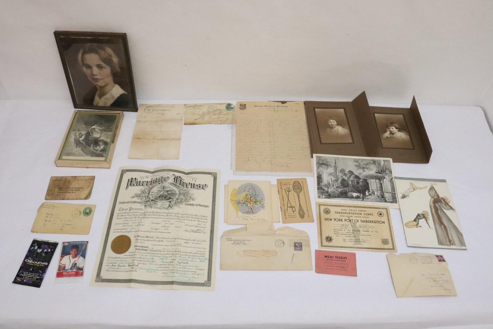 Lot of old paper ephemera collection: Lot of old paper ephemera collection; including 2 Union Pacific Telegraph, one dated 1875, one 1892
