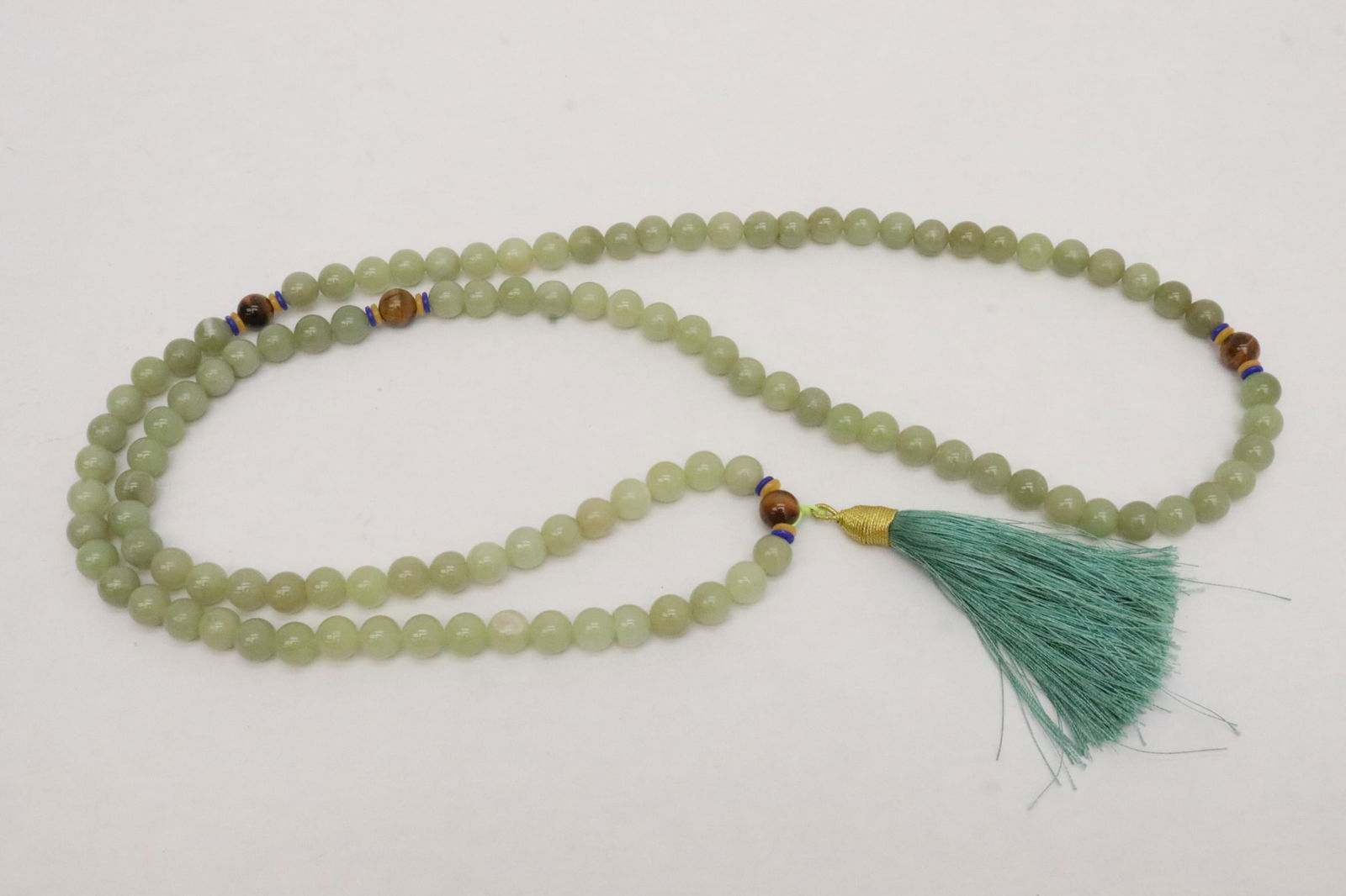 A long jadeite like bead necklace (1 of 7)