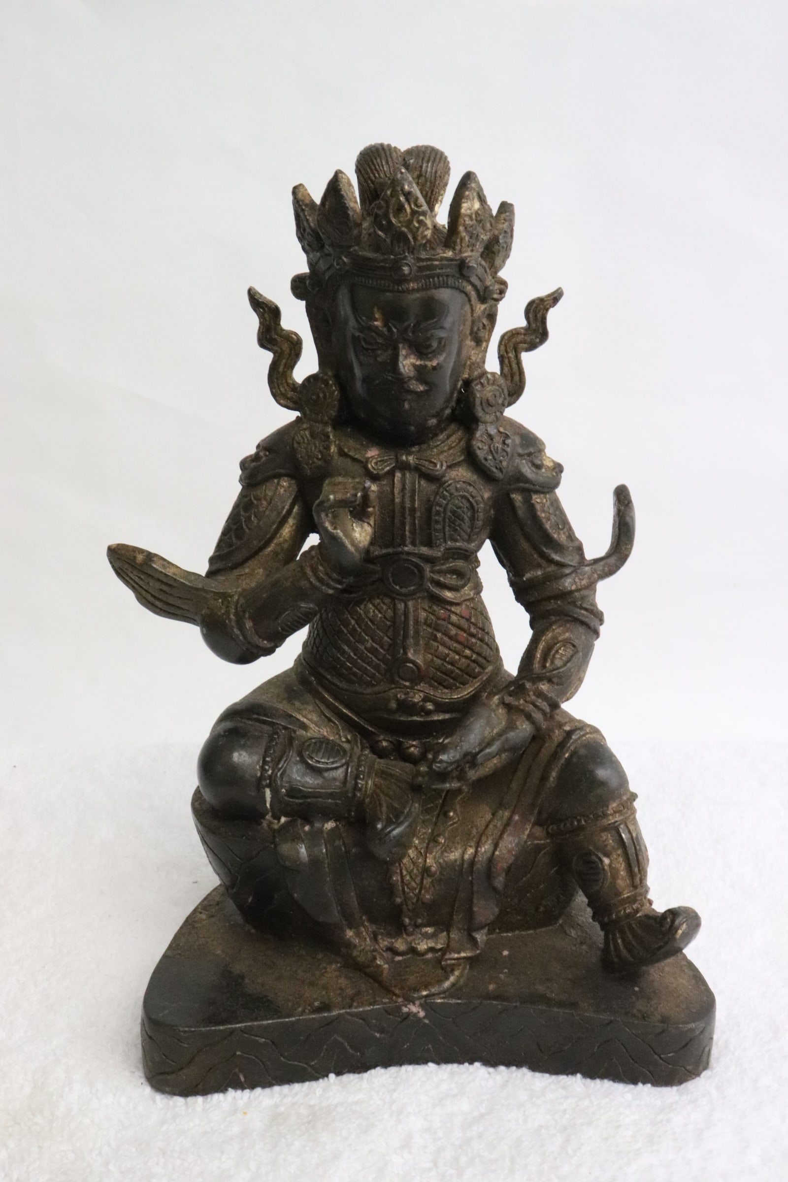 Bronze sculpture of deity: Bronze sculpture of deity, 7.25"H