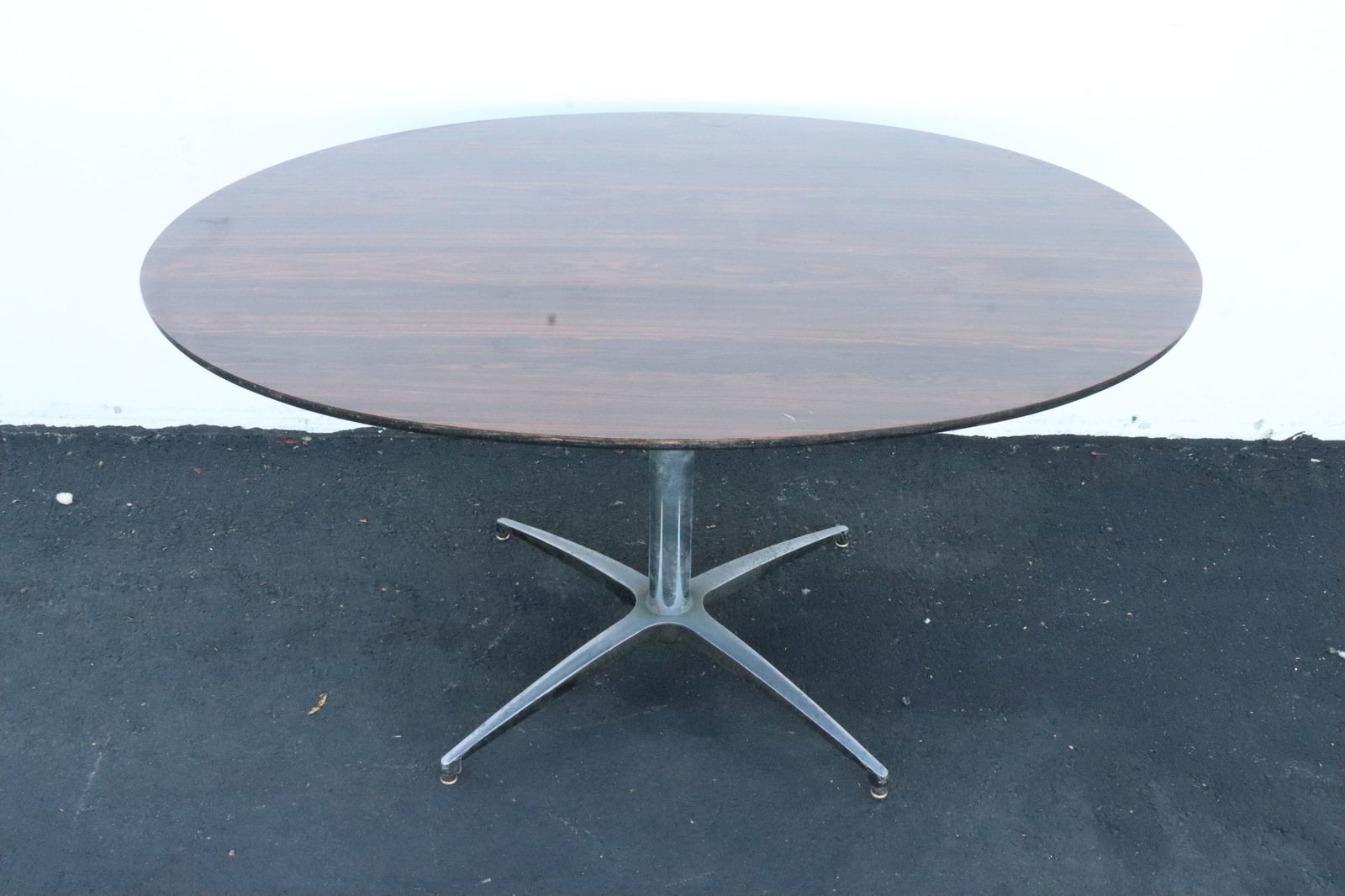 Mid-century rosewood table with chrome base (1 of 9)