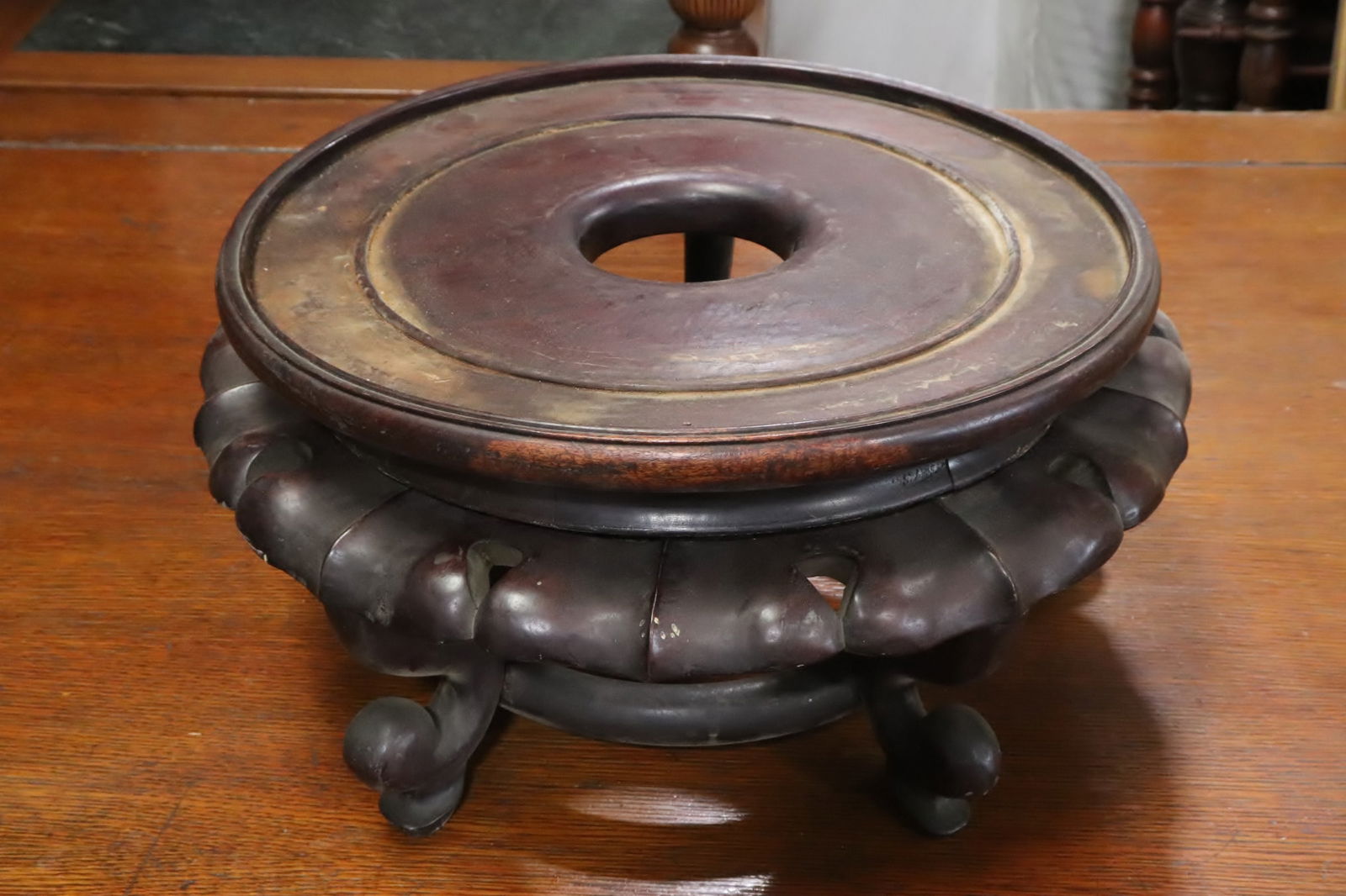 Large vintage Chinese wood stand (1 of 5)