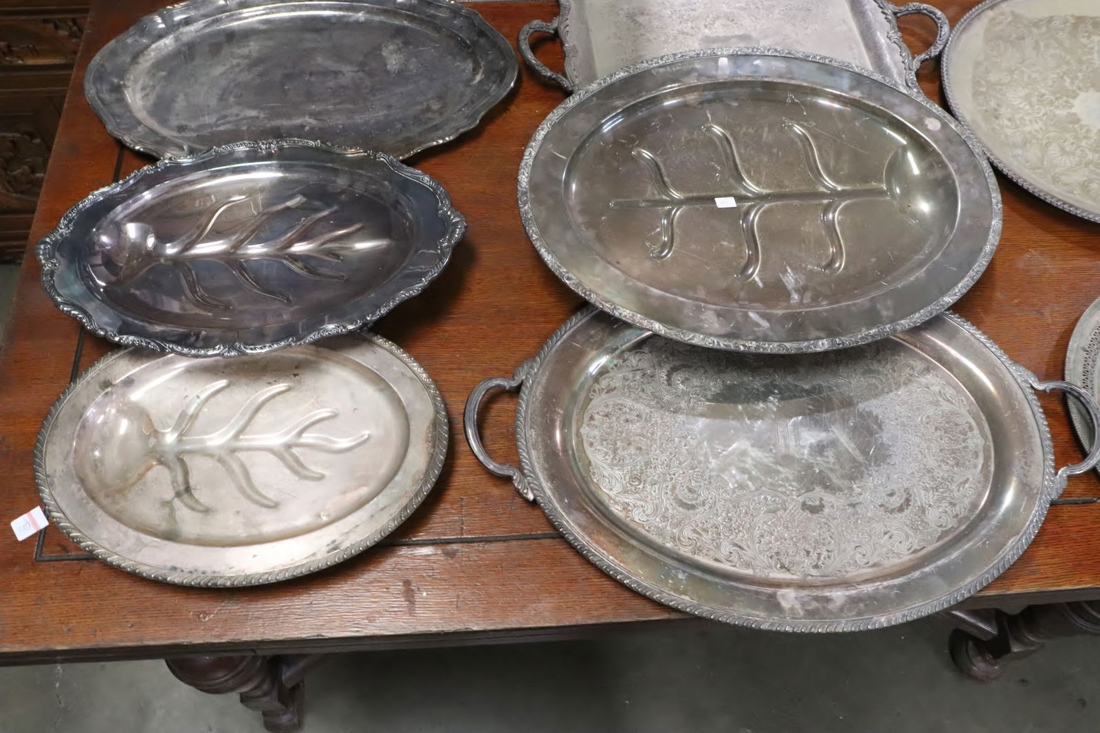 8 silverplate serving trays (1 of 10)