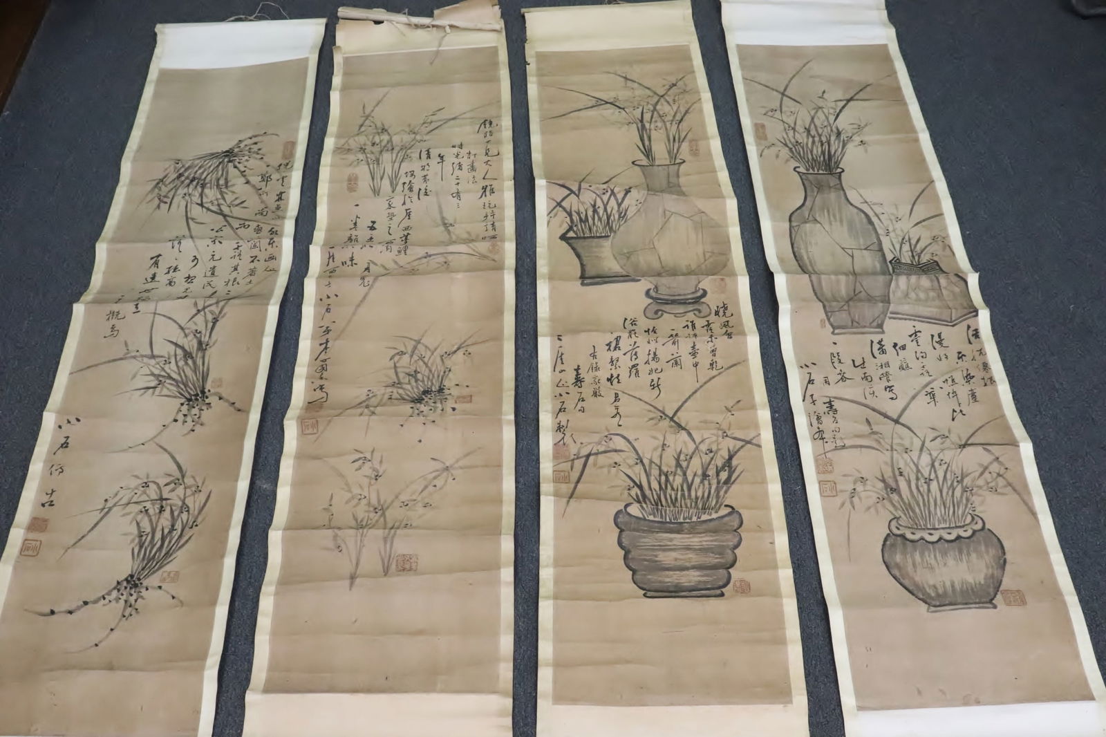 4 Chinese vintage print scrolls (1 of 9)