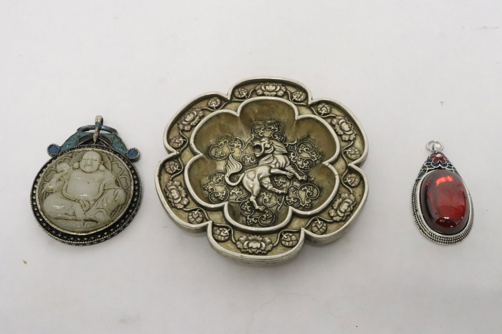3 silver like/ white bronze items (1 of 10)