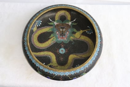 Chinese vintage bronze based cloisonne brush wash