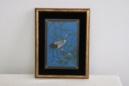 Antique Japanese cloisonne plaque