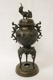 Japanese 19th century bronze covered censer