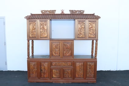 Chinese vintage teakwood display shelf/ cabinet