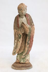 Chinese Tang or earlier painted clay sculpture
