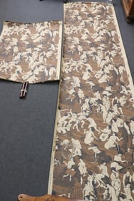 2 pc Japanese wallpapers(?) with serigraph pictures