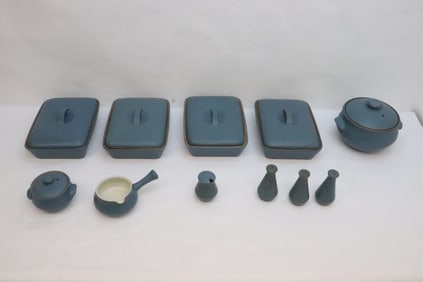 11 pieces English Danby stoneware