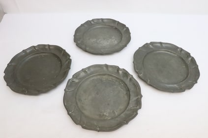 Four 18th/19th century pewter plates