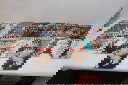 Sixteen 1970's and 1980's Playboy magazines