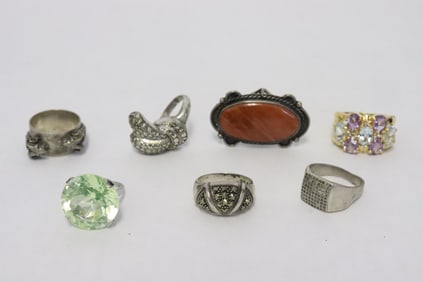 6 sterling rings
