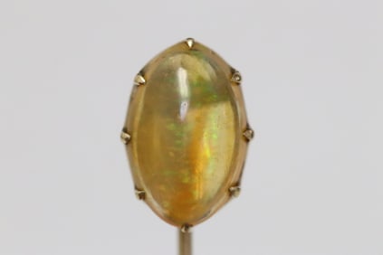 14K Y/G stick pin with opal