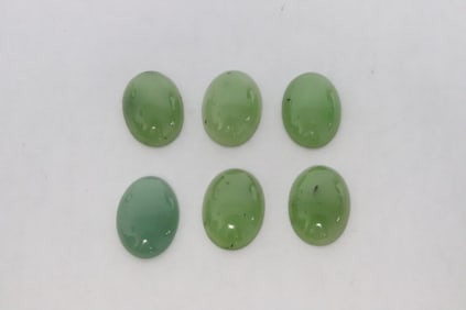6 light apple green jade cabochon