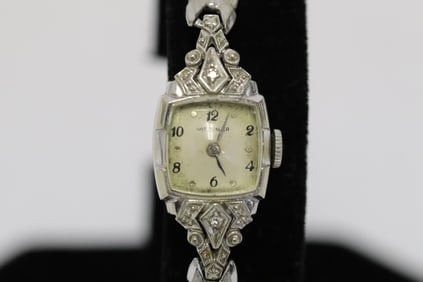 14K W/G lady's Wittnauer diamond wrist watch