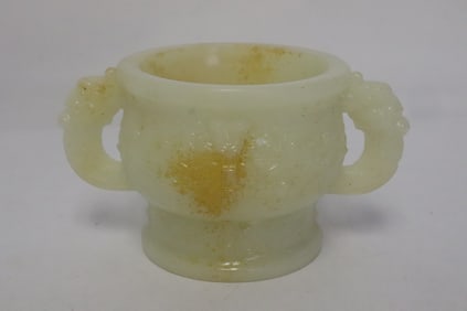 White Peking glass carved censer