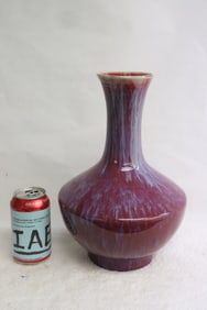A red glazed porcelain bottle vase